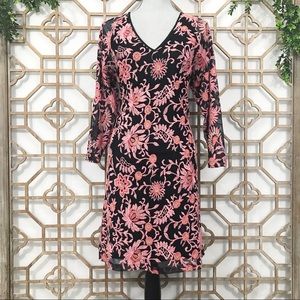 Adrianna Papell Black & Pink Floral Dress